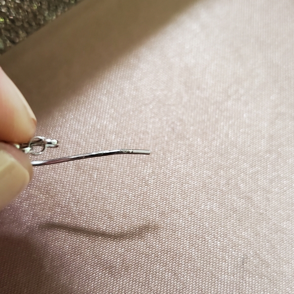 14k White Gold Circle Dangle Earrings - Picture 10 of 11